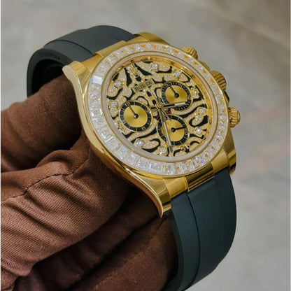 Rolex Daytona Eye of Tiger Gold Diamond Watch