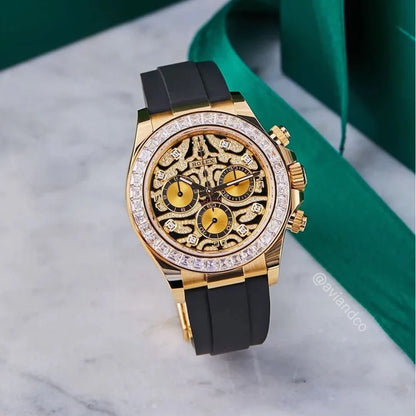 Rolex Daytona Eye of Tiger Gold Diamond Watch